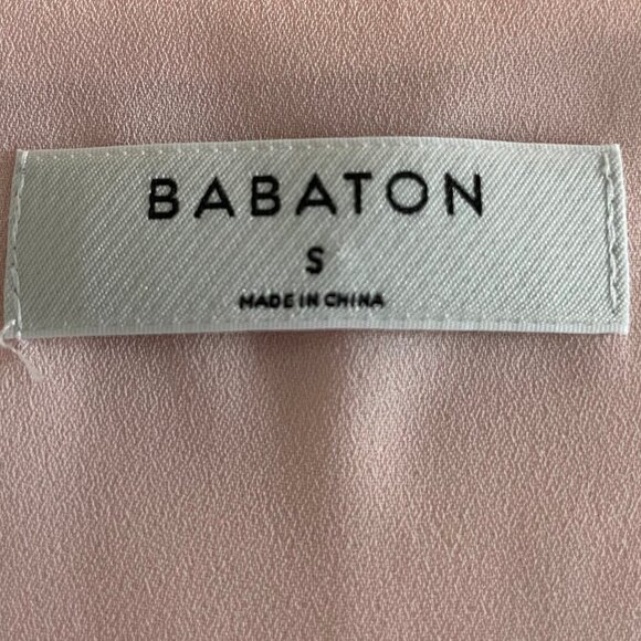 Aritzia Babaton Sleeveless V Neck Lined Polyester Tan Top Soft Pink Sz S - Picture 10 of 13